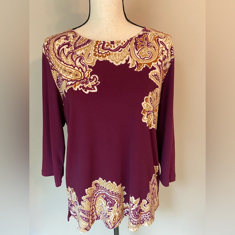 Alfred Dunner Paisley Print Top | Women's Sz SM